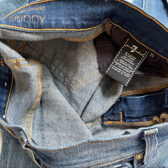 7FAM The Ankle Skinny Jeans size 25 - Picture 8 of 8